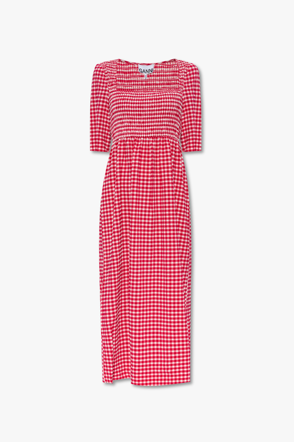 Ganni red sales check dress